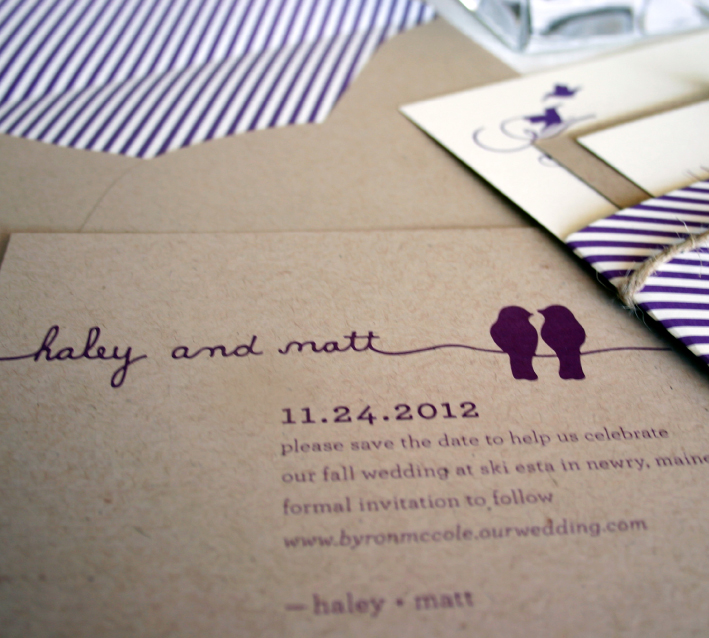 love birds wedding save the date and invitation